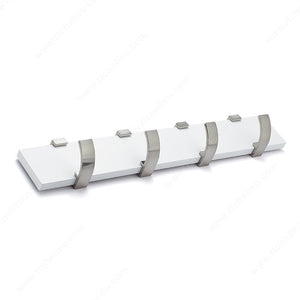 Richelieu RH118211430195 Modern Hook Rack - 1182, White / Brushed Nickel, White