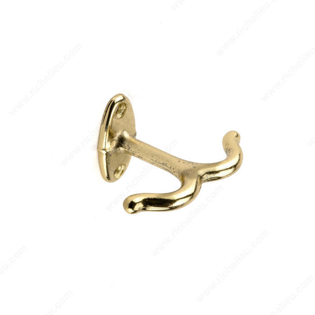 Richelieu 580A3 Double Ceiling Hook, Satin Brass
