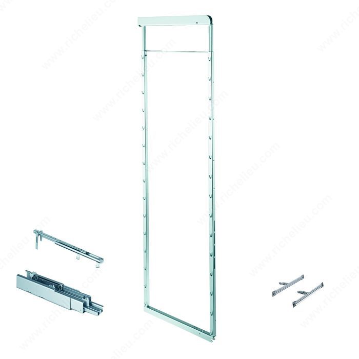 Richelieu 74260100 Frame, Door Mounting Brackets, and Slides for Dispensa, 45 1/8 to 60 7/8 in, 47 1/4 to 63 in, Min. 10 3/8 in