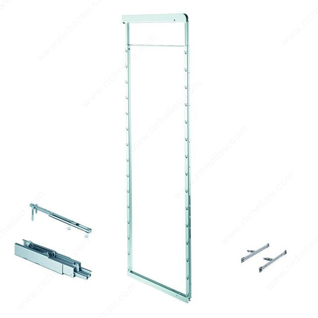 Richelieu 74260100 Frame, Door Mounting Brackets, and Slides for Dispensa, 45 1/8 to 60 7/8 in, 47 1/4 to 63 in, Min. 10 3/8 in