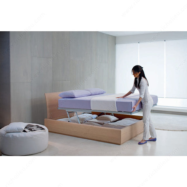 Richelieu WEBKIT1010762 Bed with Kangaroo Storage Set with 2 Opening Positions, 110 lb, Double (54 in x 75 in), 76 in, 55 1/8 in, 56 1/4 in, 78 in