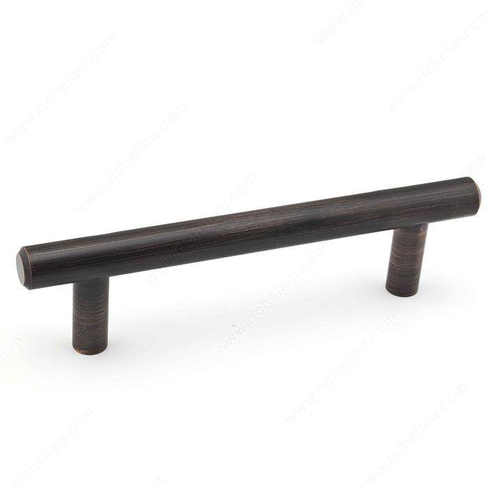 Richelieu BP20596BORB Modern Steel Pull - 205, Brushed Oil-Rubbed Bronze, Eco-Responsible Models, 3 25/32 in, 5 11/32 in