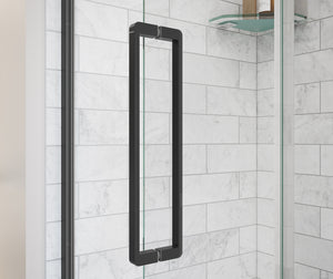 MAAX 135323-900-340-000 Uptown 44-47 x 76 in. 8 mm Sliding Shower Door for Alcove Installation with Clear glass in Matte Black