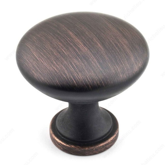 Richelieu BP8041BORB Traditional Metal Knob - 8041, Brushed Oil-Rubbed Bronze, 8/32 in (Included)