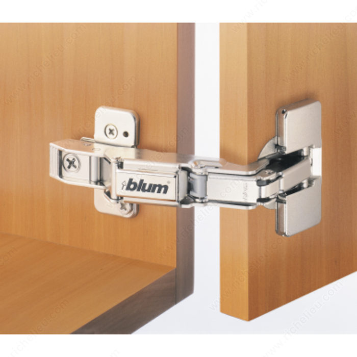 Blum 71T655180 CLIP top Hinge 170°, Screw-On, Bi-Fold Door, Frameless, Spring Closing, Full Overlay, 13/32 in