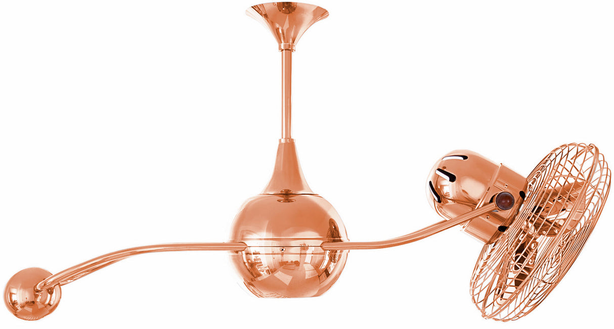 Matthews Fan B2K-CP-MTL Brisa 360° counterweight rotational ceiling fan in Polished Copper finish with metal blades.