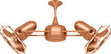 Matthews Fan DD-BRCP-MTL Duplo Dinamico 360” rotational dual head ceiling fan in Brushed Copper finish with Metal blades.