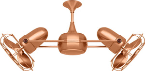 Matthews Fan DD-BRCP-MTL Duplo Dinamico 360” rotational dual head ceiling fan in Brushed Copper finish with Metal blades.
