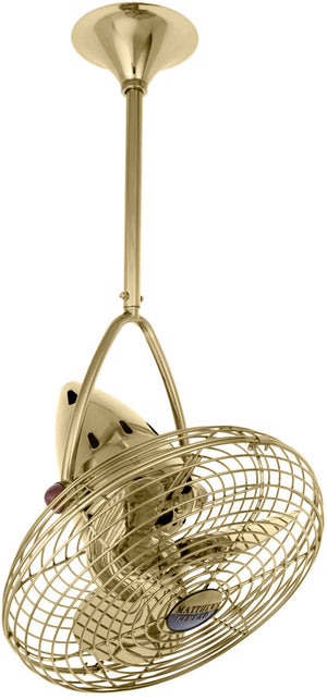 Matthews Fan JD-PB-MTL Jarold Direcional ceiling fan in Polished Brass finish with metal blades.