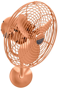 Matthews Fan MP-BRCP-MTL Michelle Parede vintage style wall fan in brushed copper finish.