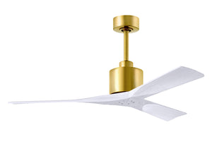 Matthews Fan NK-BRBR-MWH-52 Nan 6-speed ceiling fan in Brushed Brass finish with 52” solid matte white wood blades