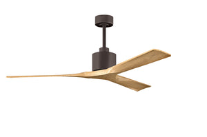 Matthews Fan NK-TB-LM-60 Nan 6-speed ceiling fan in Textured Bronze finish with 60” solid light maple tone wood blades