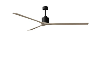Matthews Fan NKXL-BK-GA-90 Nan XL 6-speed ceiling fan in Matte Black finish with 90” solid gray ash tone wood blades