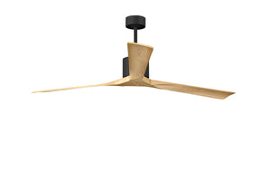 Matthews Fan NKXL-BK-LM-72 Nan XL 6-speed ceiling fan in Matte Black finish with 72” solid light maple tone wood blades