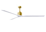 Matthews Fan NKXL-BRBR-MWH-90 Nan XL 6-speed ceiling fan in Brushed Brass finish with 90” solid matte white wood blades