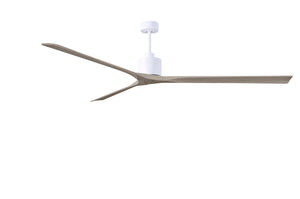 Matthews Fan NKXL-MWH-GA-90 Nan XL 6-speed ceiling fan in Matte White finish with 90” solid gray ash tone wood blades