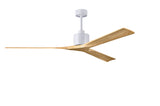 Matthews Fan NKXL-MWH-LM-72 Nan XL 6-speed ceiling fan in Matte White finish with 72” solid light maple tone wood blades