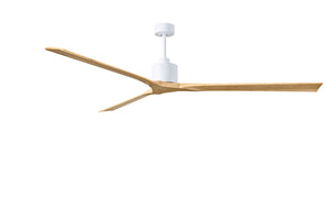 Matthews Fan NKXL-MWH-LM-90 Nan XL 6-speed ceiling fan in Matte White finish with 90” solid light maple tone wood blades