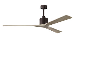 Matthews Fan NKXL-TB-GA-72 Nan XL 6-speed ceiling fan in Matte White finish with 72” solid gray ash tone wood blades