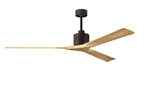 Matthews Fan NKXL-TB-LM-72 Nan XL 6-speed ceiling fan in Matte White finish with 72” solid light maple tone wood blades