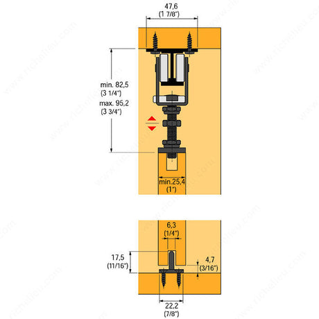 Hettich GT1209 Hardware Set for Grant 1210 series