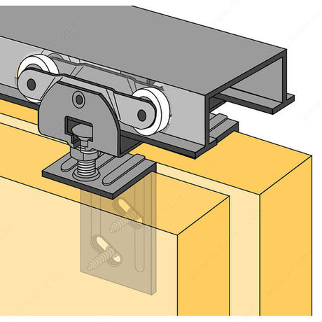 Hettich GT721385 Bi-Passing Door Track Set - 1-3/8", 5 ft