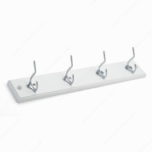Richelieu 37709 Utility Hook Rack - 377, Chrome / White, White