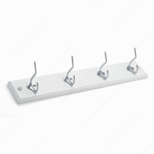 Richelieu 37709 Utility Hook Rack - 377, Chrome / White, White