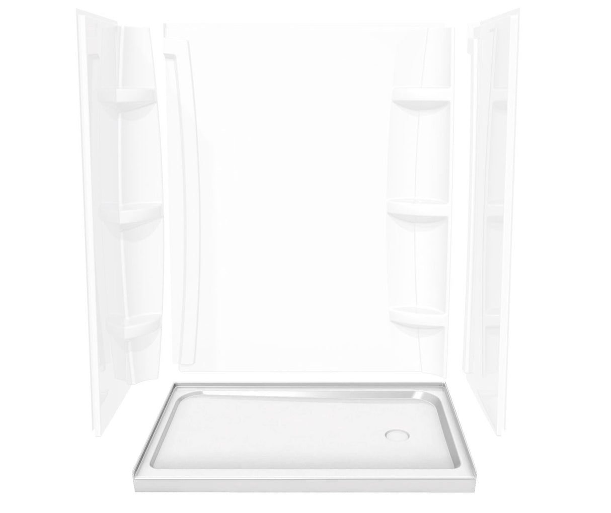 MAAX 105707-000-001-001 Rectangular Base 6030 3 in. Acrylic Alcove Shower Base with Left-Hand Drain in White