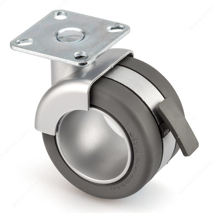 Richelieu 307151140 Office Furniture Design Caster, Black and Chrome, Swivel Without Brake