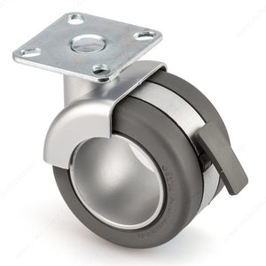 Richelieu 307151140 Office Furniture Design Caster, Black and Chrome, Swivel Without Brake