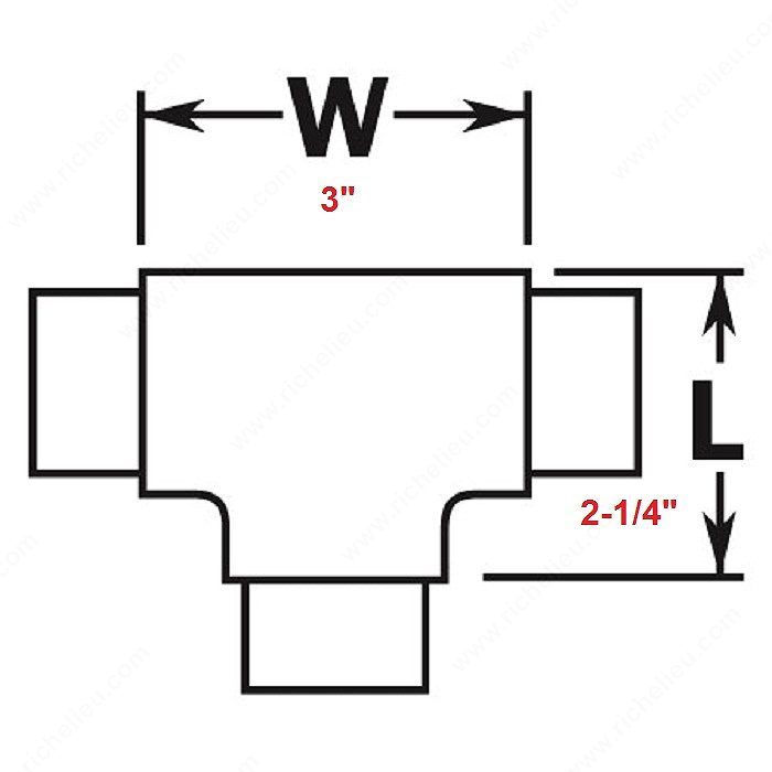 Richelieu 734112130 Decorative T-Connector for Handrails
