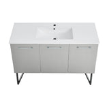 Annecy 48 Single, Brushed Grey, Two Doors, One Drawer, Bathroom Vanity