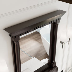 Eviva Preston 36" x 29" Rectangular Aged Chocolate Solid Wood Framed Mirror