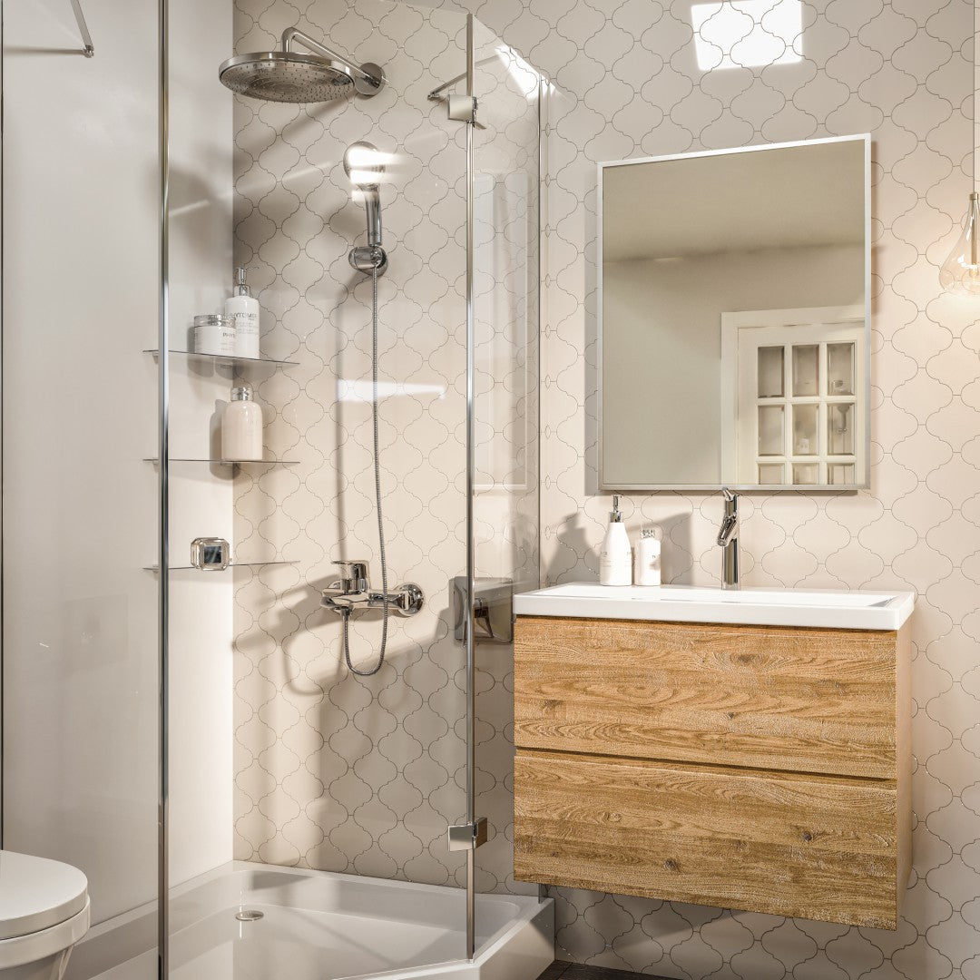 Eviva Sax 24" x 30" Rectangular Chrome Metal Framed Mirror