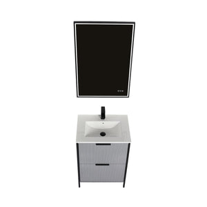 Blossom Zurich 24" Vanity – Glossy White & Metal Grey with Soft-Close Drawers