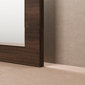 Eviva Sun 48" x 32" Rectangular Gray Oak Wooden Framed Mirror