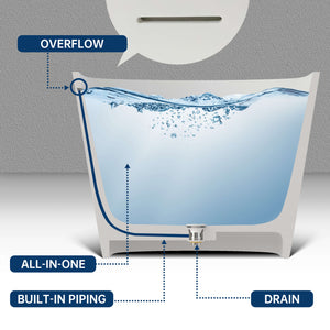 New England Home Goods Cancun 67" Freestanding Tub in White - Stone Resin Solid Surface