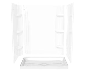 MAAX 105718-000-001-000 Rectangular Base 4236 3 in. Acrylic Alcove Shower Base with Center Drain in White