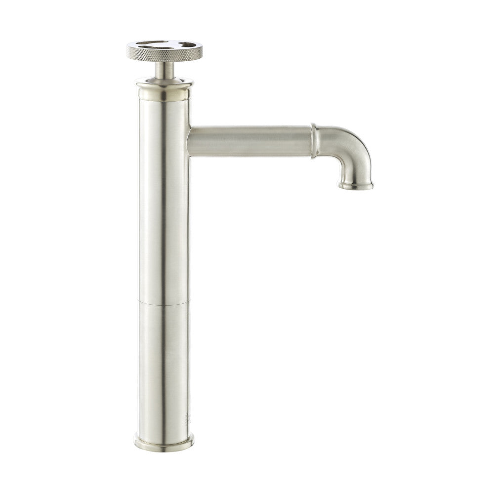 Avallon Single Hole, Single-Handle Wheel, High Arc Bathroom Faucet in Brushed Nickel