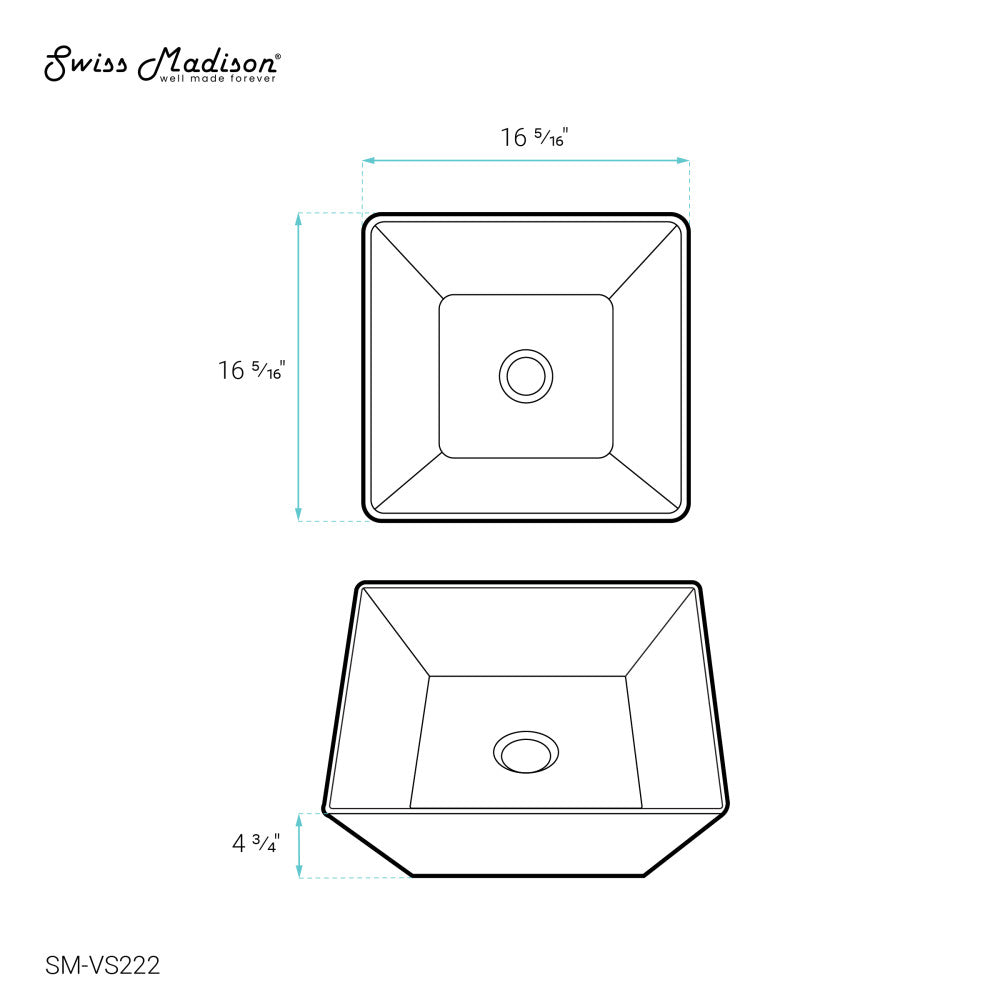 St. Tropez Square Ceramic Vessel Sink