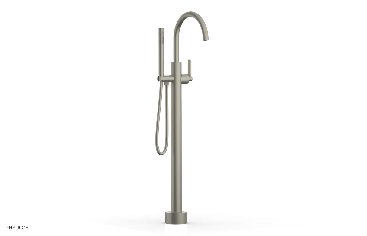 Phylrich D130-44-01-15B BASIC Tall Floor Mount Tub Filler - Lever Handle with Hand Shower D130-44-01 - Burnished Nickel