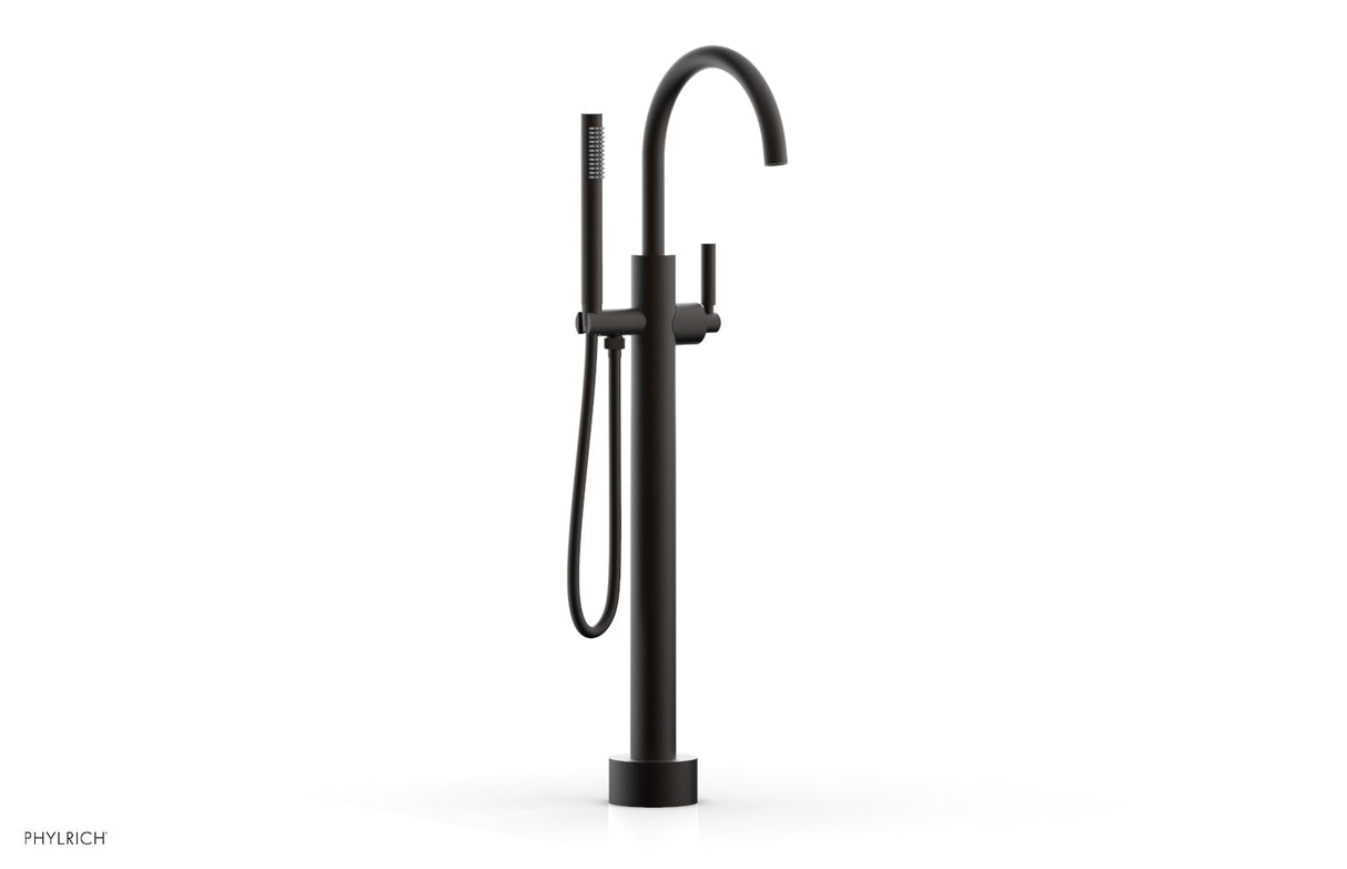 Phylrich D130-44-03-10B BASIC Low Floor Mount Tub Filler - Lever Handle with Hand Shower D130-44-03 - Oil Rubbed Bronze