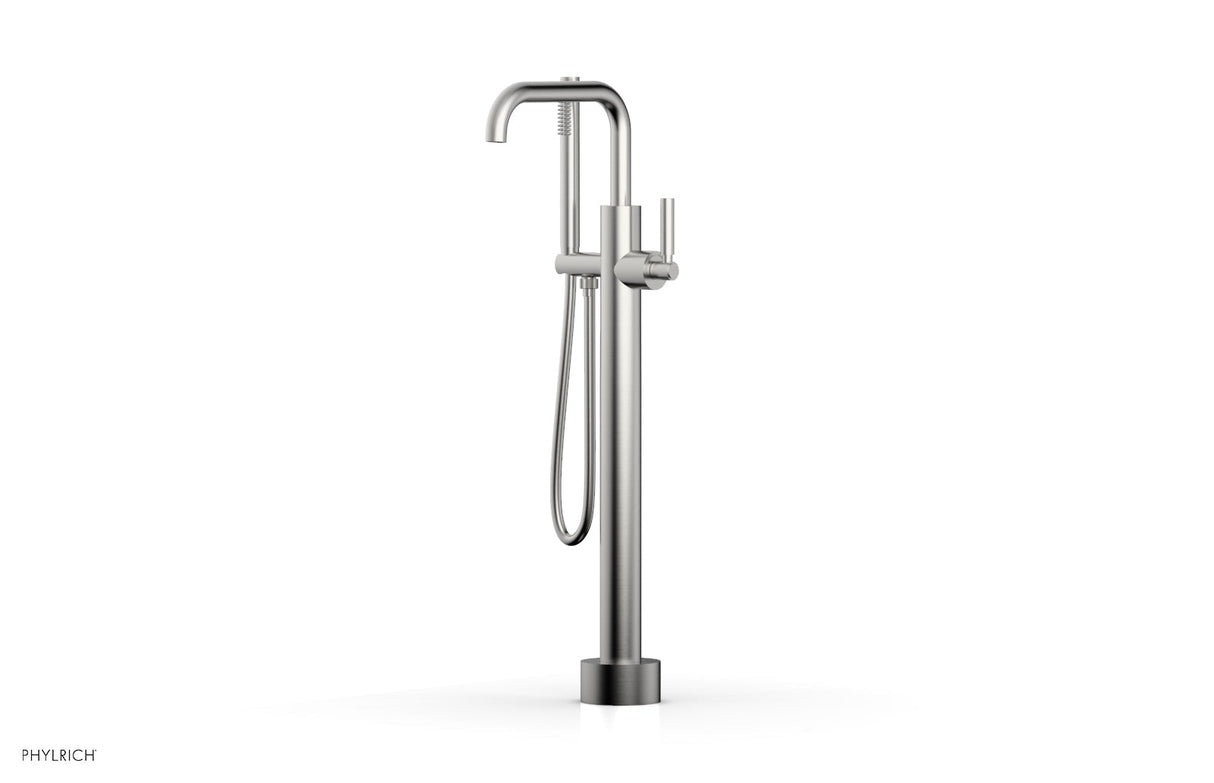 Phylrich D130-45-03-26D BASIC Low Floor Mount Tub Filler - Lever Handle with Hand Shower D130-45-03 - Satin Chrome