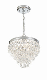 Calypso 3 Light Crystal Teardrop Polished Chrome Mini Chandelier 130-CH