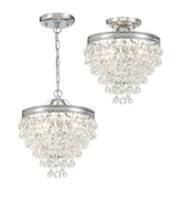 Calypso 3 Light Crystal Teardrop Polished Chrome Mini Chandelier 130-CH