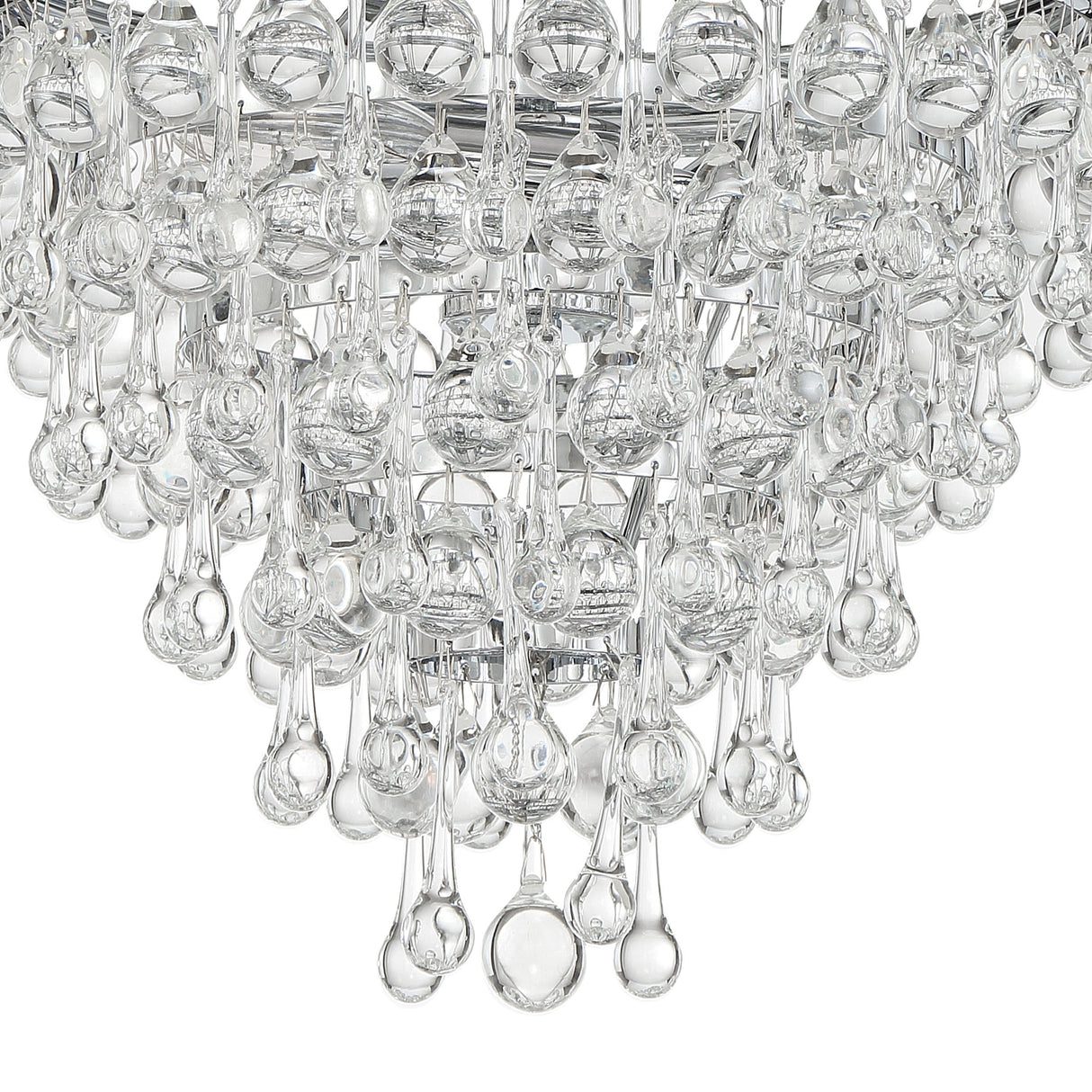 Calypso 3 Light Crystal Teardrop Polished Chrome Mini Chandelier 130-CH