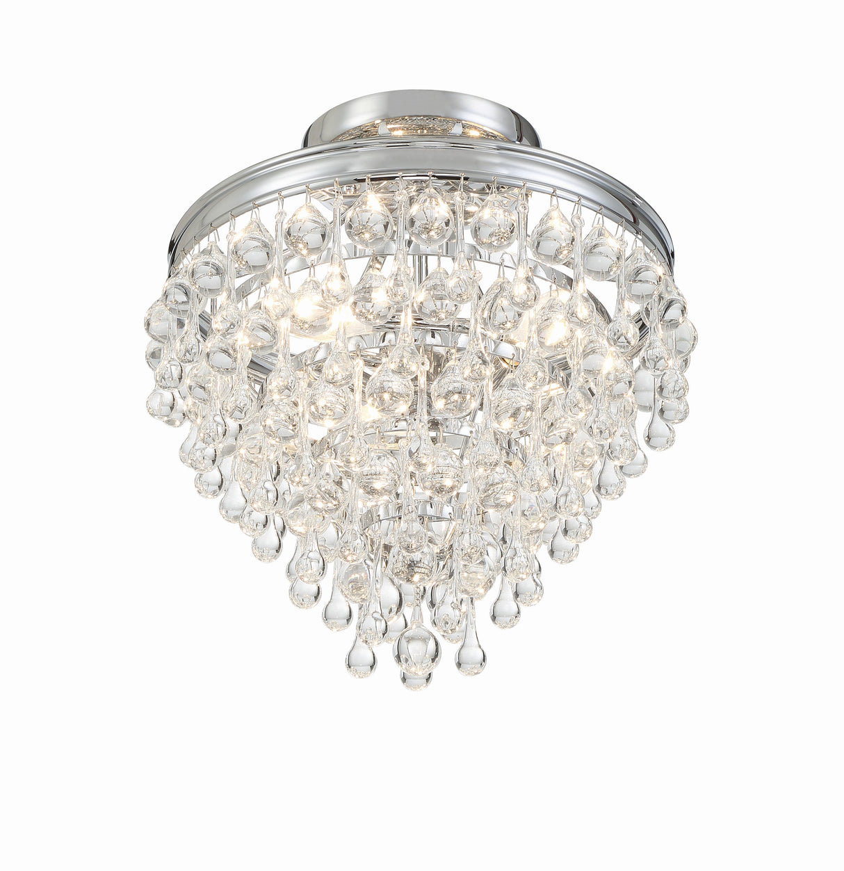 Calypso 3 Light Crystal Teardrop Polished Chrome Semi Flush Mount 130-CH_CEILING