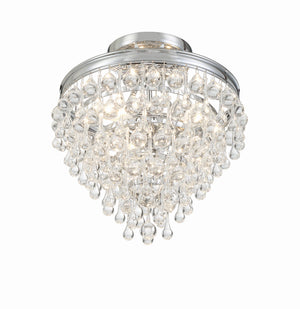 Calypso 3 Light Crystal Teardrop Polished Chrome Semi Flush Mount 130-CH_CEILING
