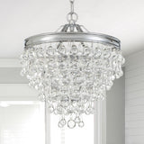 Calypso 3 Light Crystal Teardrop Polished Chrome Mini Chandelier 130-CH